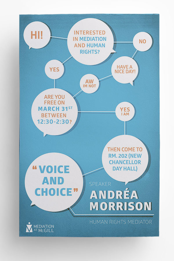 MAM's Voice and Choice event poster